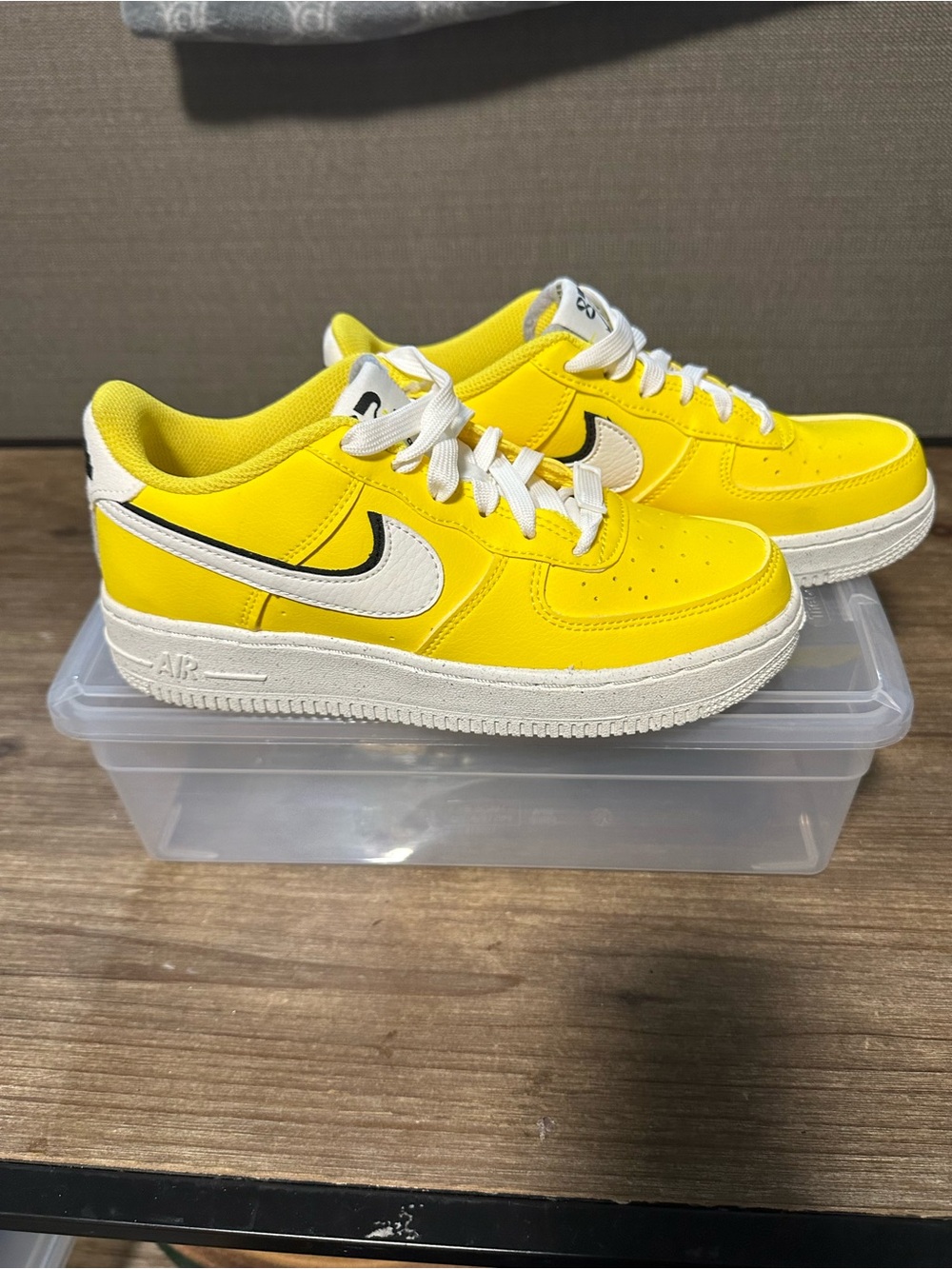 Nike Kids' Bright Yellow Low-Top Sneakers with White Swoosh